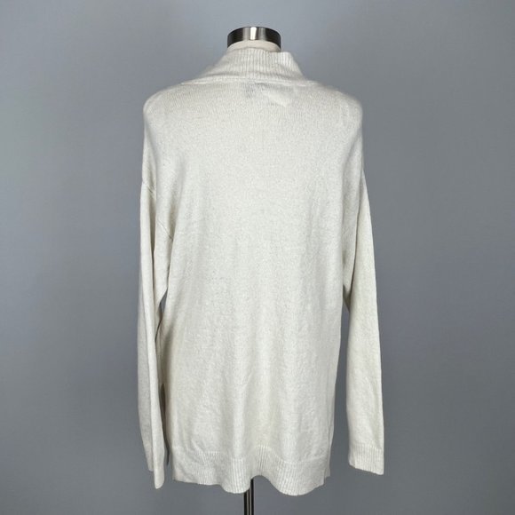 RDI Womens Pearl Essence V Neck Sweater Off White Oversized Tunic size Medium - Picture 8 of 14